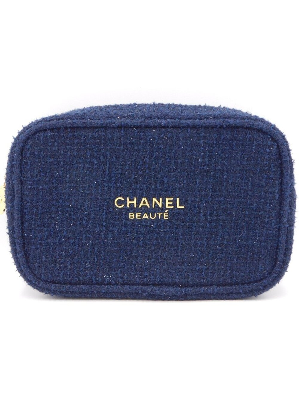 CHANEL Beaute Blue Tweed Makeup Travel Bag | 2025 Collection | Authentic | EUC